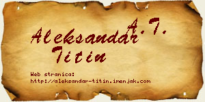 Aleksandar Titin vizit kartica
